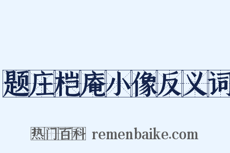 题庄桤庵小像反义词是什么意思的图片